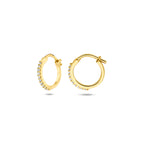 oorringen zirkonia buis 1 mm 14K geelgoud