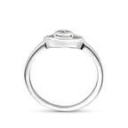 Ring Herz und Zirkonia Silber rhodiniert