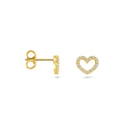 oorknoppen hartje lab grown diamant 0.19ct (2x 0.095ct) g vs 6,5 mm 14K geelgoud