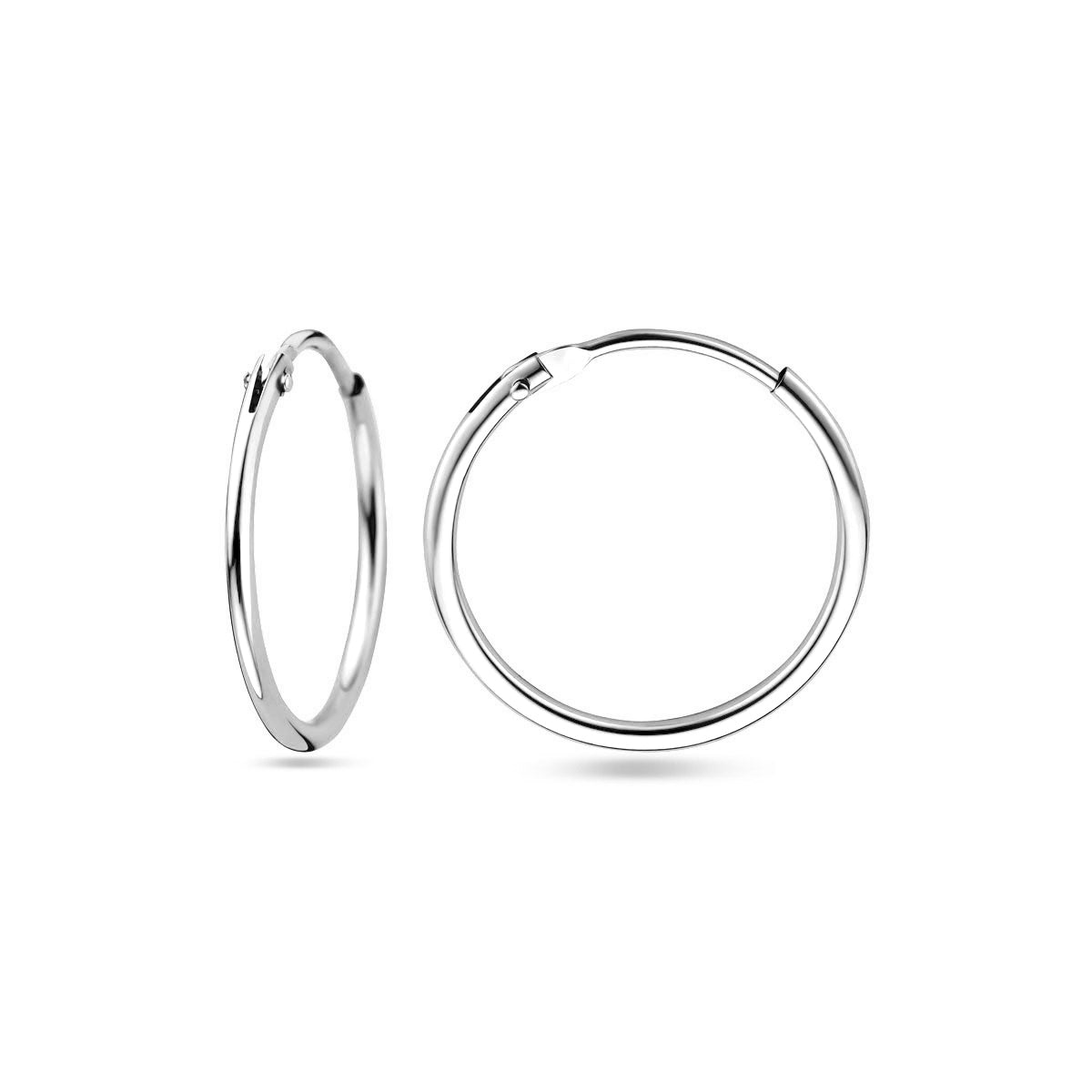 Ohrringe 1,3 mm Rundrohr silberweiß