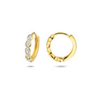 9k klapoorringen zirkonia 13 mm 9K geel