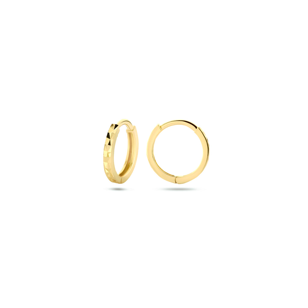 9k klapoorringen gediamanteerd 10,3 mm 9K geel