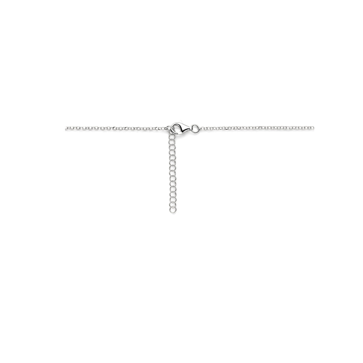 collier gedraaid 41 + 4 cm zilver gerhodineerd