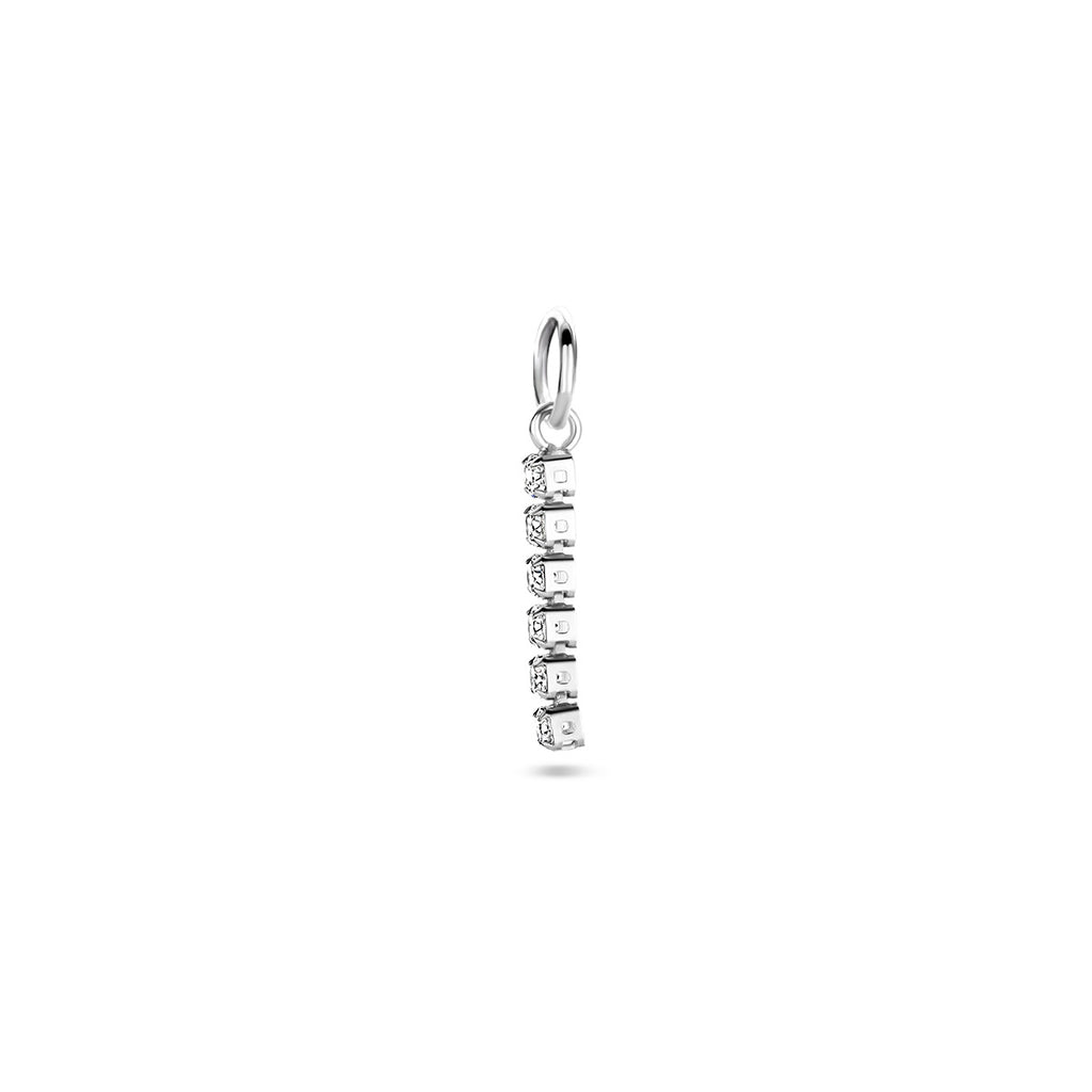 Ohrringanhänger Zirkonia einzeln 15 mm rhodiniertes Silber
