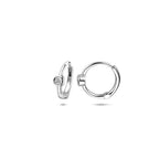 Klappohrringe Zirkonia 12 mm Silber rhodiniert