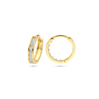 9k klapoorringen zirkonia 12,5 mm 9K geel