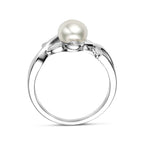 Ring Perle Silber rhodiniert