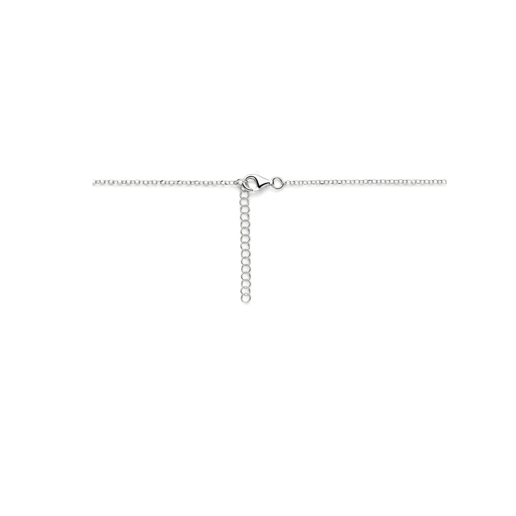 collier druppel 42 + 5 cm zilver gerhodineerd