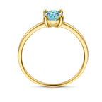 ring blauw topaas 14K geelgoud