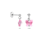 oorhangers vlinder strass zilver gerhodineerd