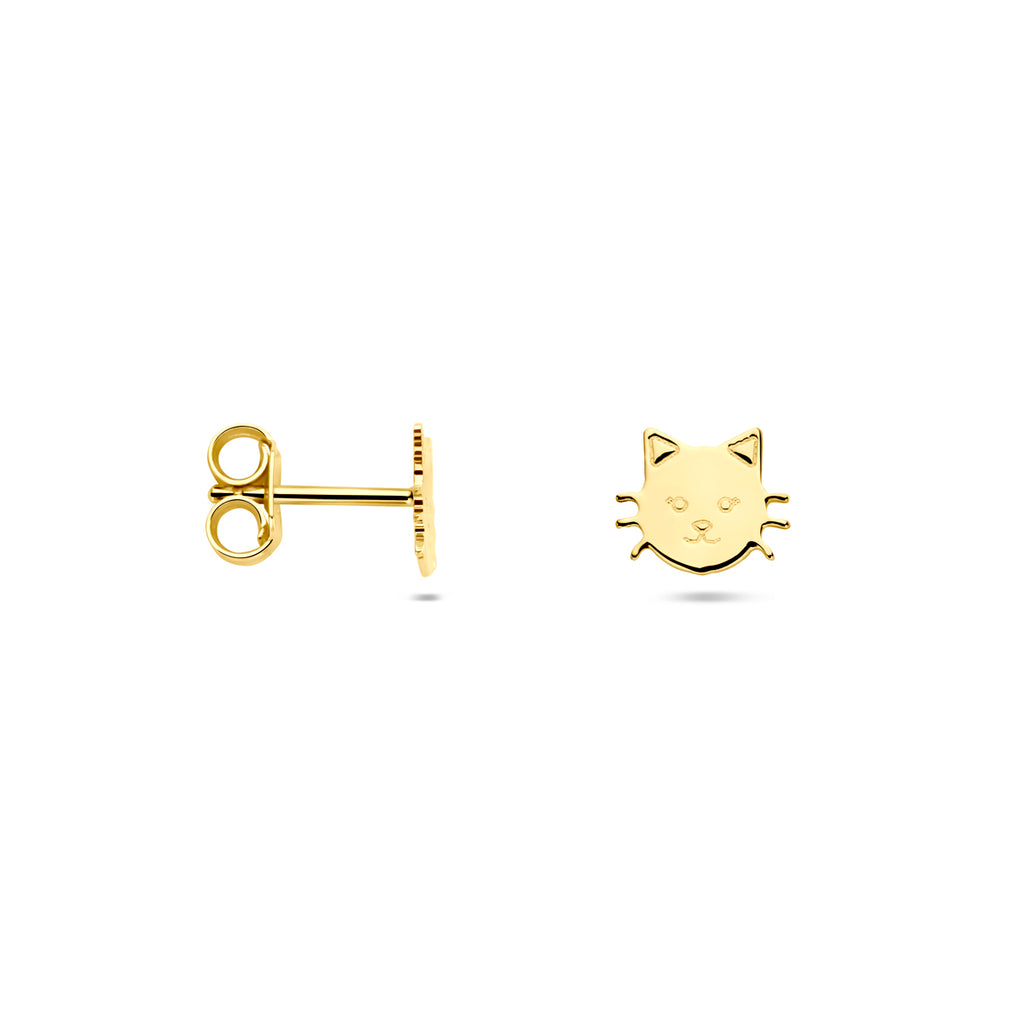 oorknoppen kat 7 mm 14K geelgoud
