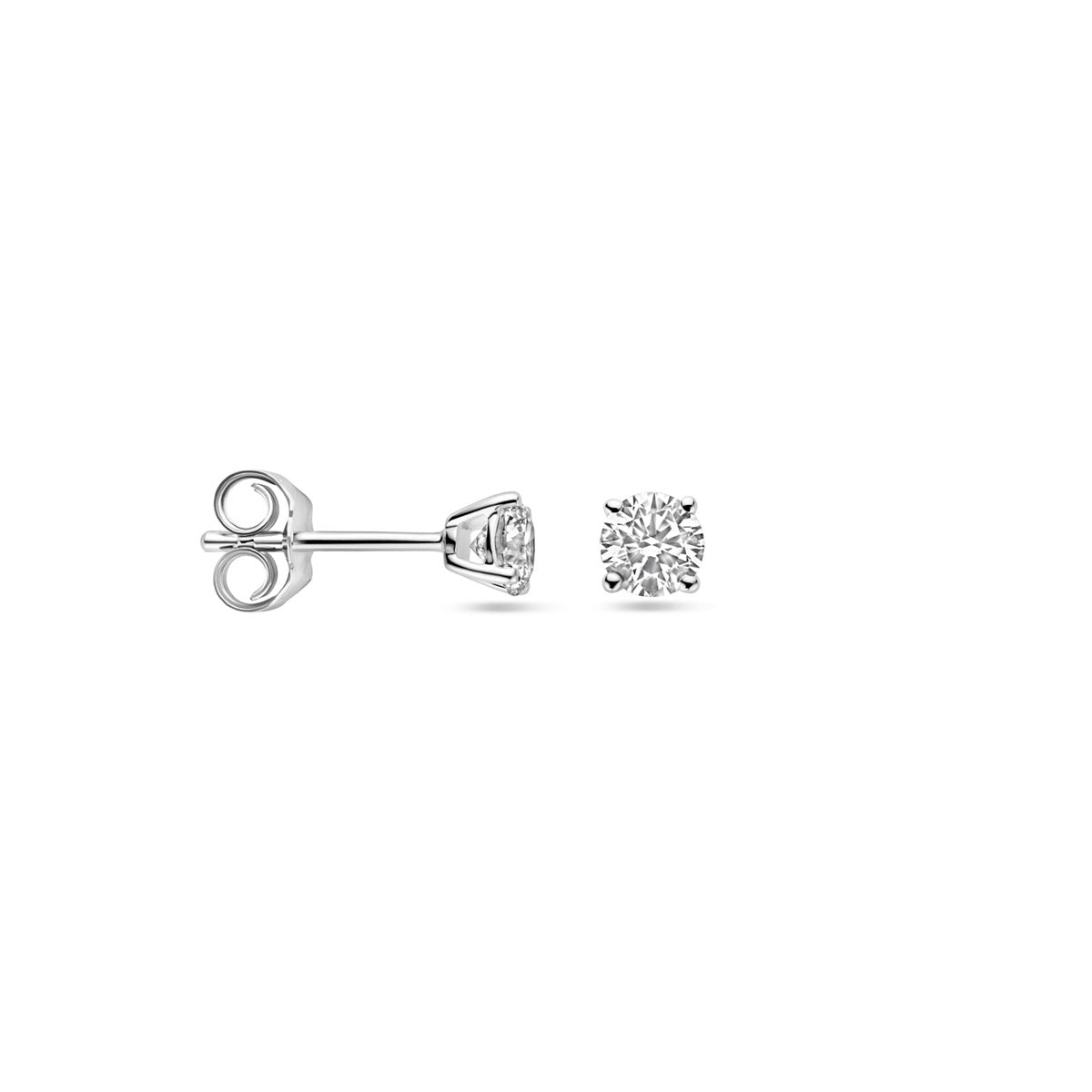 Ohrstecker Lab grown Diamant 0.50ct (2x 0.25ct) H SI 4 mm 14K Weißgold