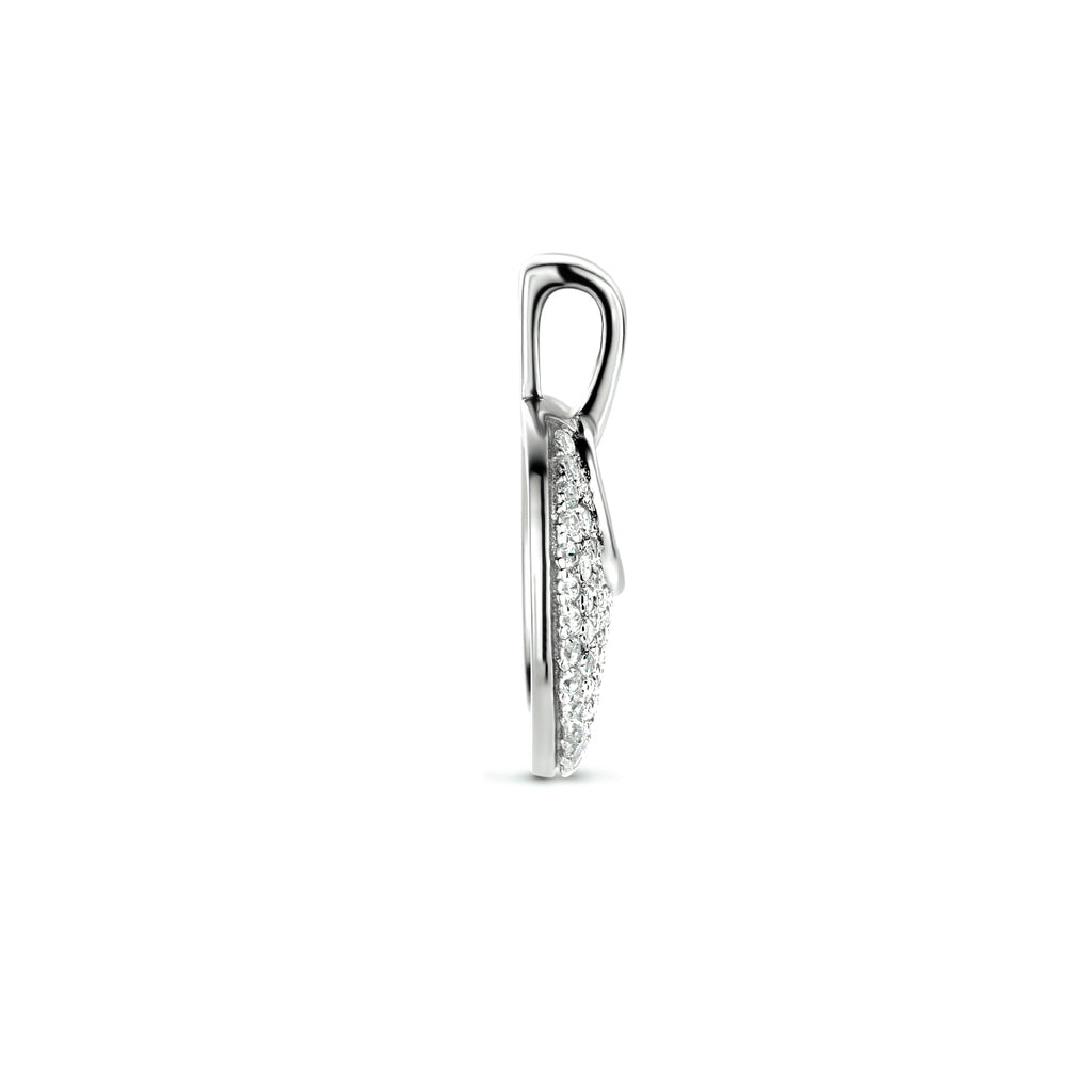 hanger rondje zirkonia zilver gerhodineerd