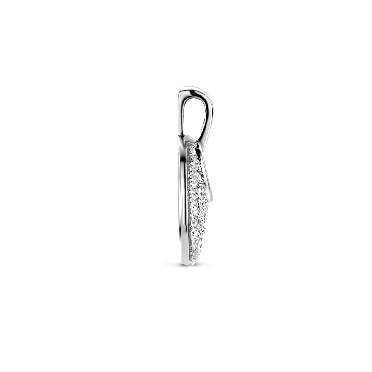hanger rondje zirkonia zilver gerhodineerd