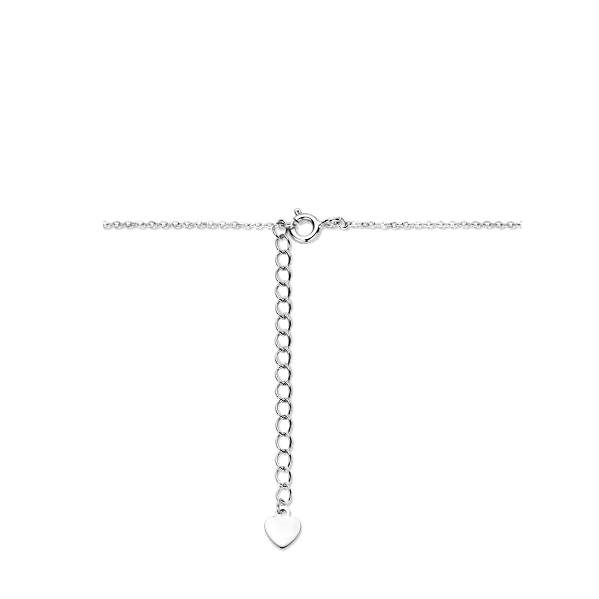 Halskette diamantiert Herzen 41 + 4 cm Silber rhodiniert