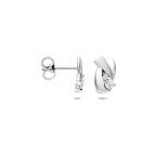 Ohrstecker Zirkonia Poly/Silber matt rhodiniert