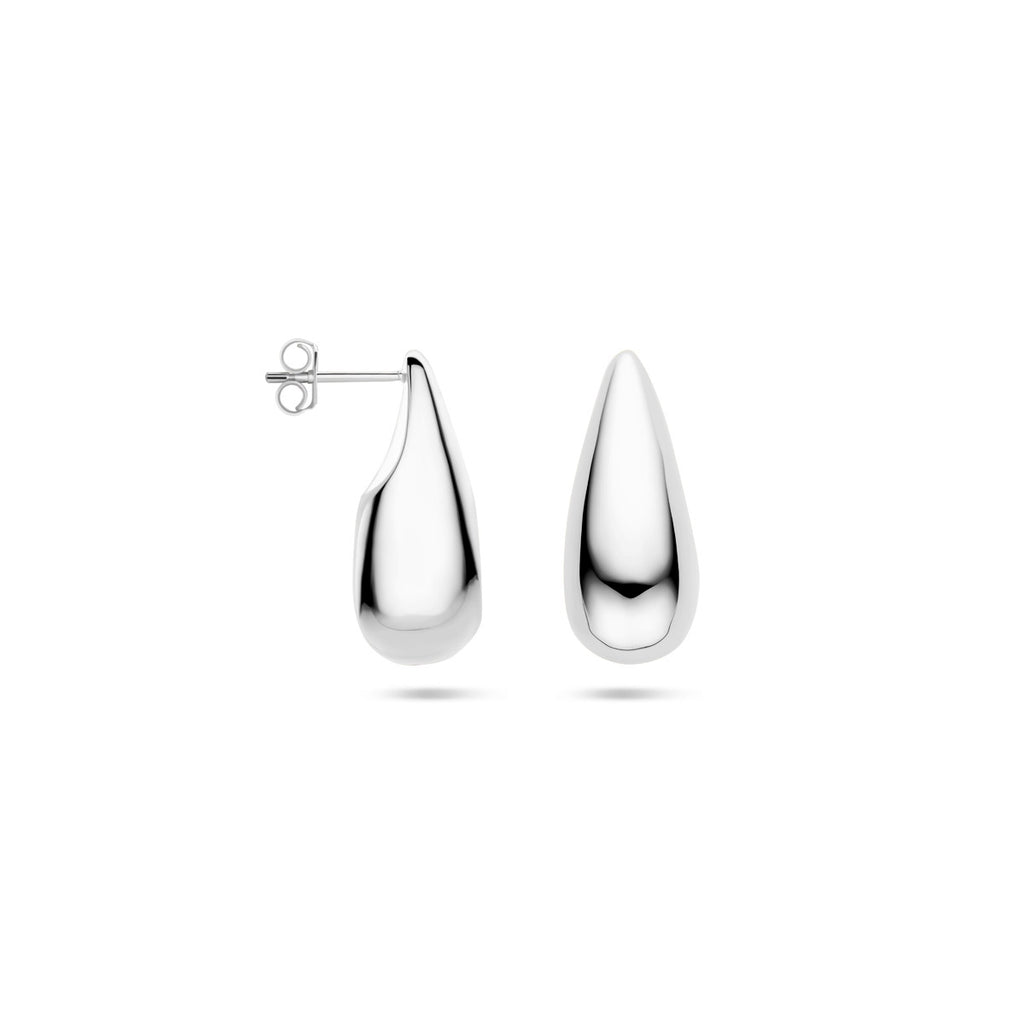Ohrstecker Tropfen 25 mm rhodiniertes Silber