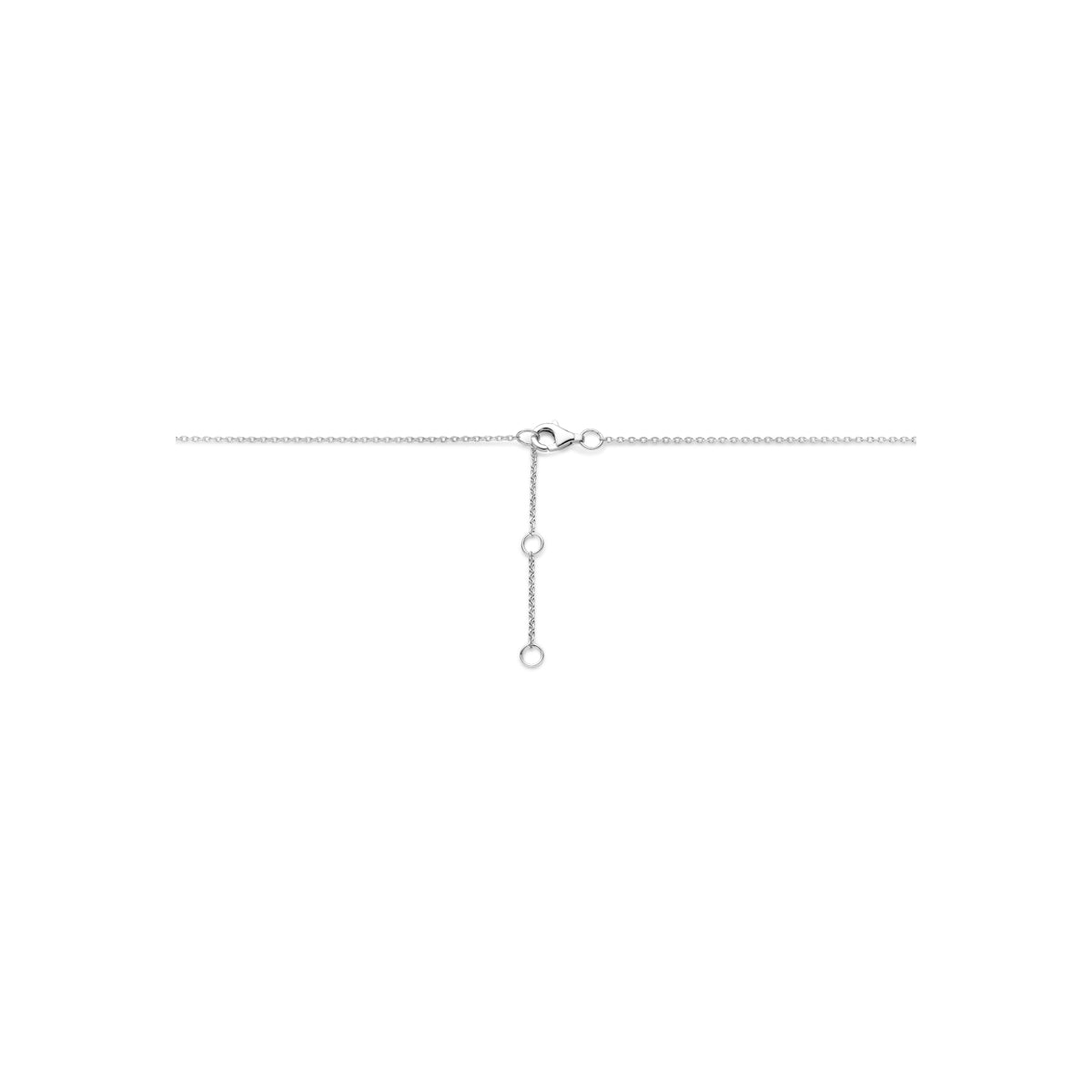 collier zirkonia 41 - 43 - 45 cm zilver gerhodineerd
