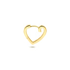 klapoorring hartje diamant 0.11ct h si 13,5 mm per stuk 14K geelgoud