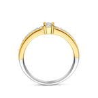 ring zirkonia 3 micron zilver verguld (geel/rhodium)