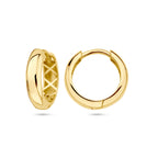9 Karat Klappcreolen 14,5 mm halbrunder Schlauch 9K Gelbgold