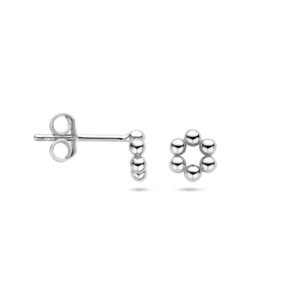 oorknoppen bolletjes zilver gerhodineerd