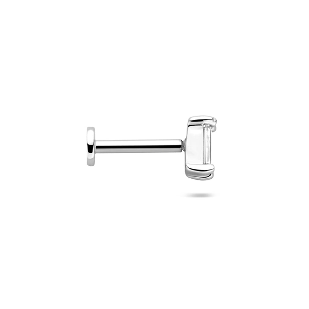 flat back piercing zirkonia  4,5 mm zilver gerhodineerd