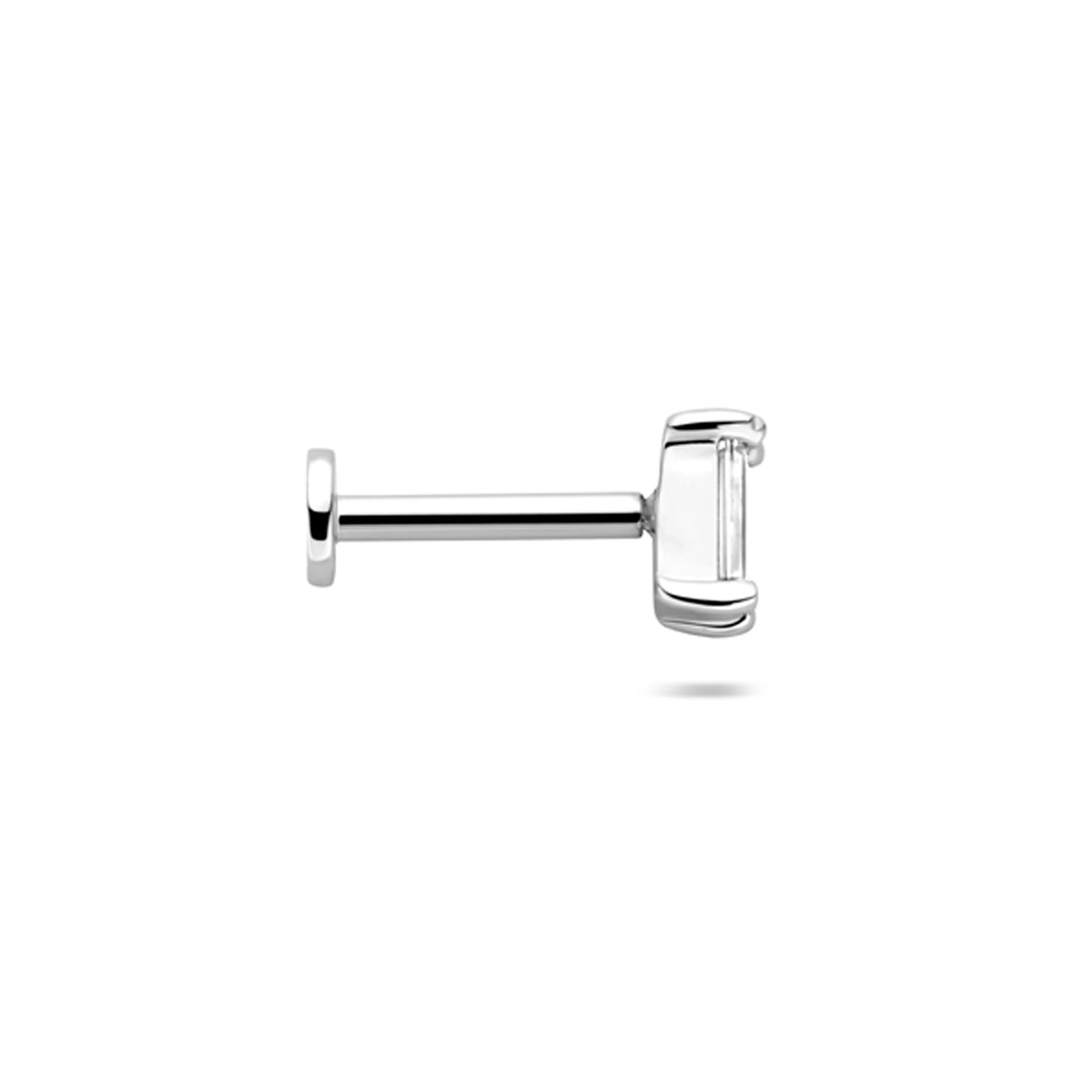 flat back piercing zirkonia  4,5 mm zilver gerhodineerd