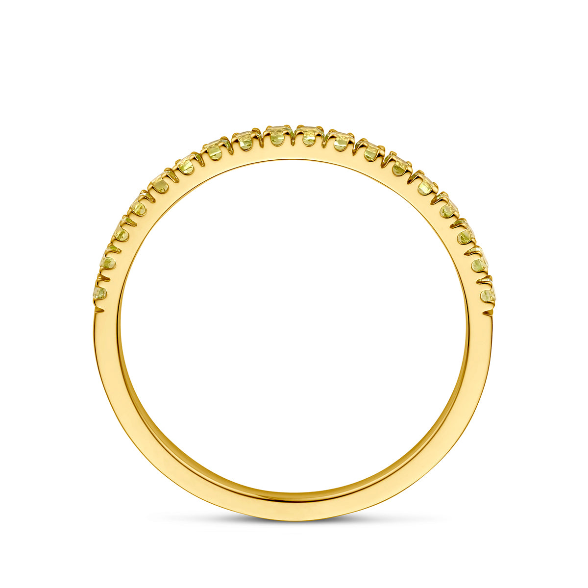 ring met geboortesteen peridoot augustus 14K geelgoud