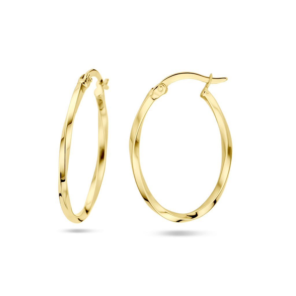 Ohrringe gedrehtes Rohr 14K Gelbgold