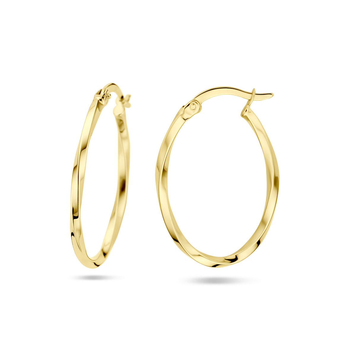 Ohrringe gedrehtes Rohr 14K Gelbgold