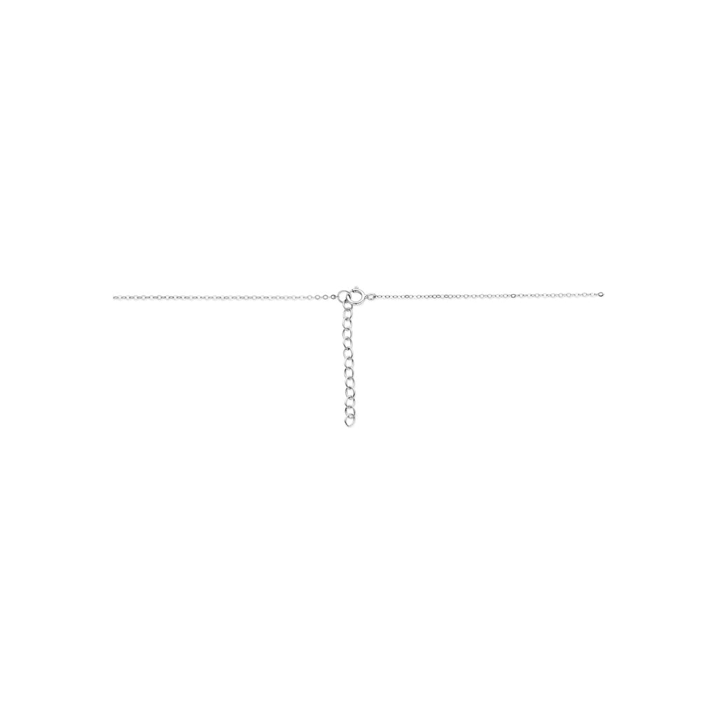 y-collier zirkonia 41 + 4 cm zilver gerhodineerd