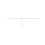 y-collier zirkonia 41 + 4 cm zilver gerhodineerd