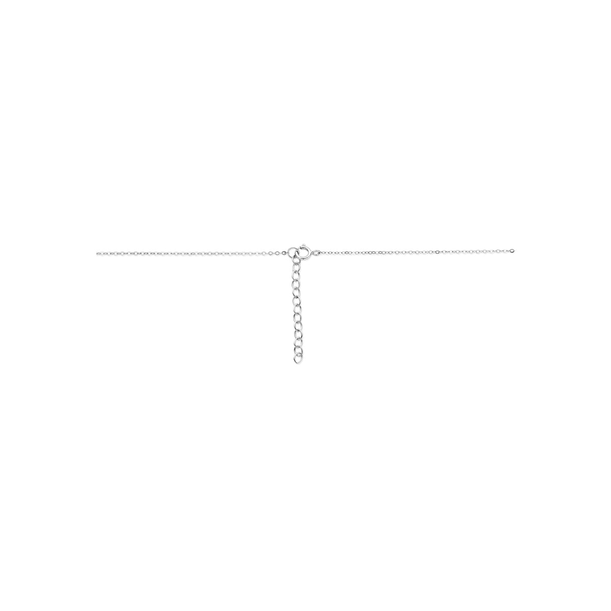 y-collier zirkonia 41 + 4 cm zilver gerhodineerd