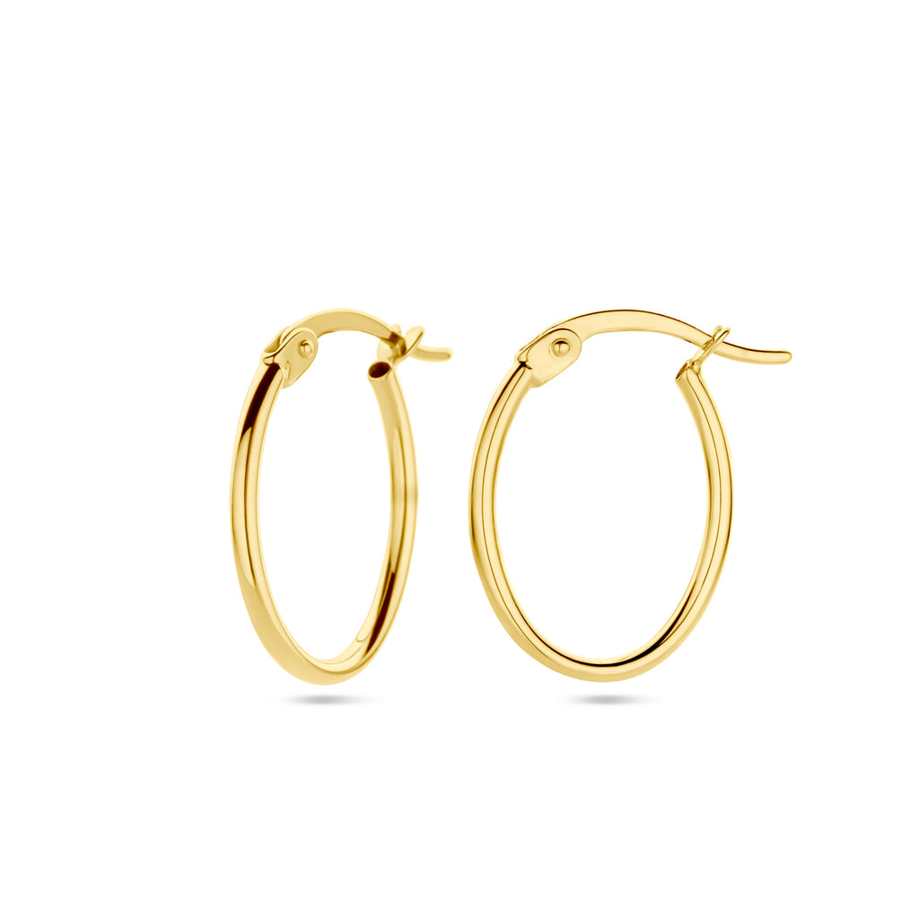 oorringen 1,6 mm ronde buis 14K geelgoud