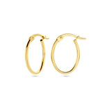 oorringen 1,6 mm ronde buis 14K geelgoud