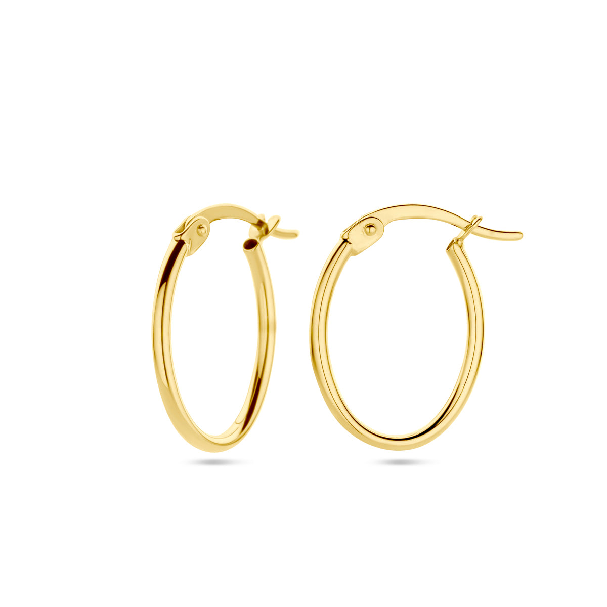 oorringen 1,6 mm ronde buis 14K geelgoud