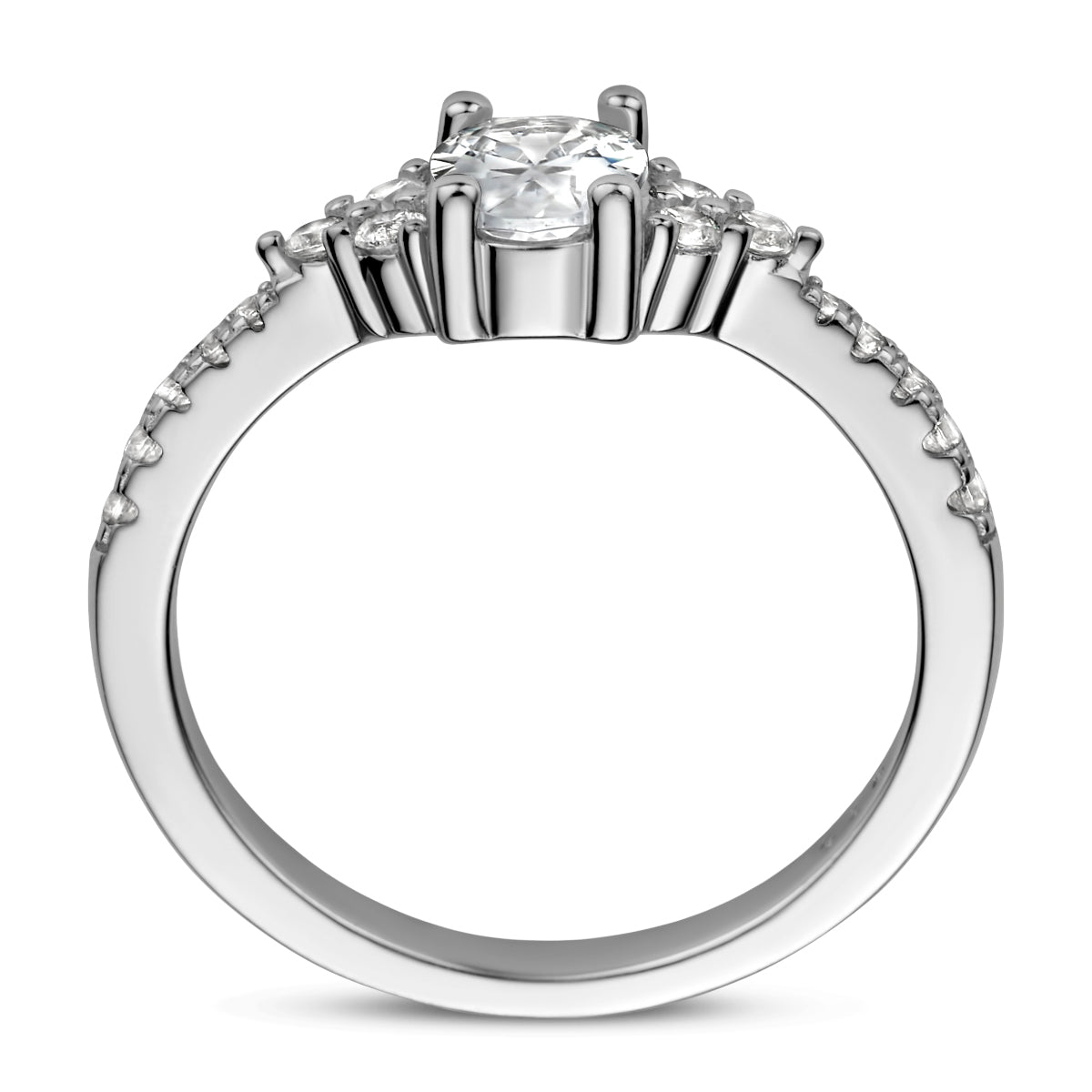 Ring Trilogie Zirkonia Silber rhodiniert
