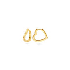 klapoorringen hartjes 2 mm 1 micron zilver verguld (geel)