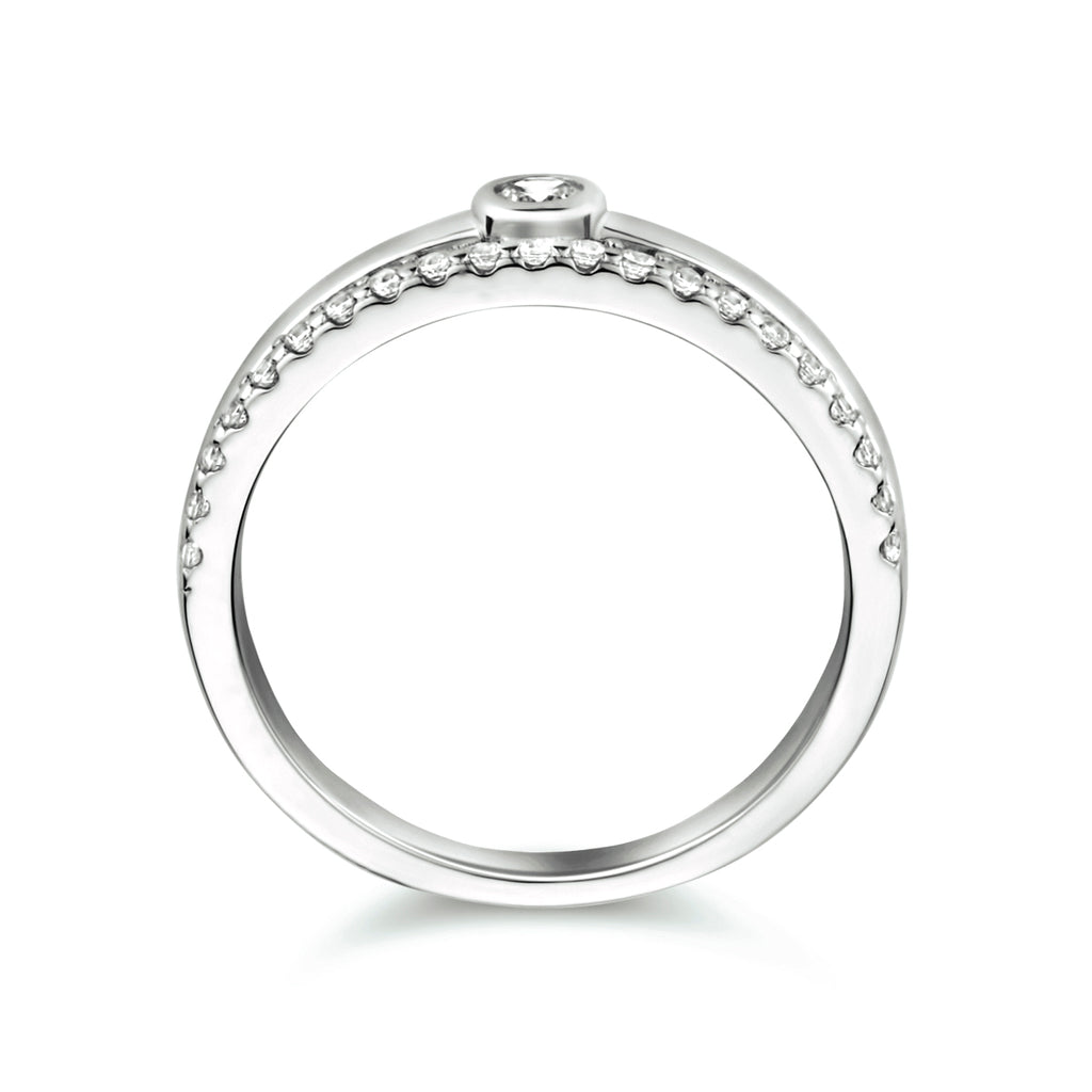 Ring Zirkonia Silber rhodiniert