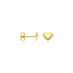 oorknoppen hartje poli/gediamanteerd 5 mm 14K geelgoud
