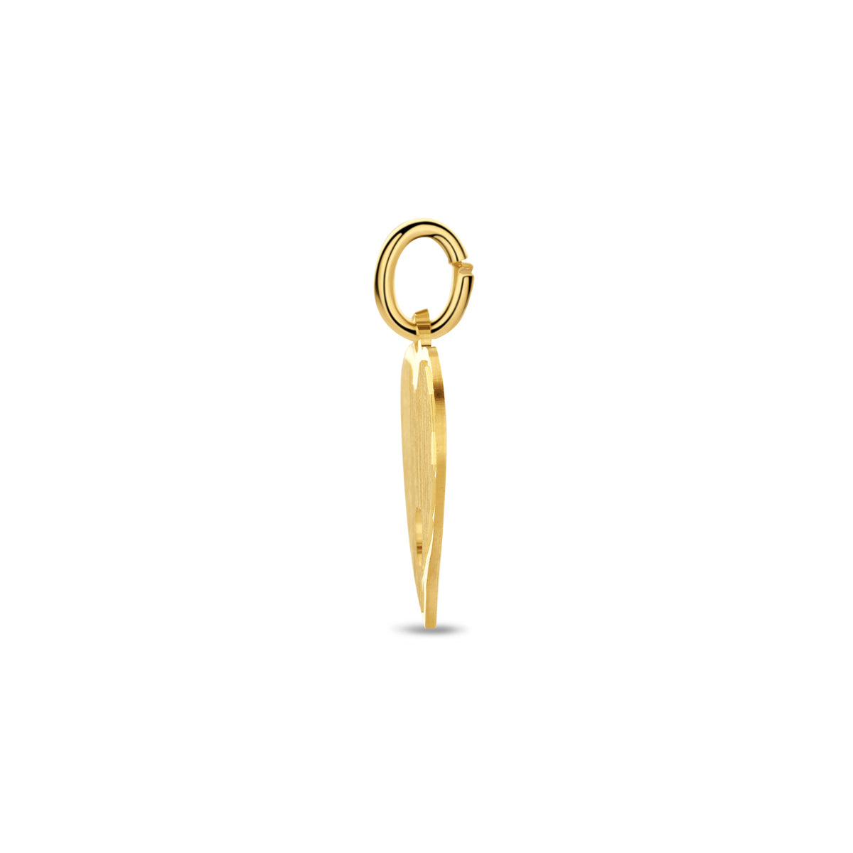 Gravuranhänger Herz matt diamantiert 14K Gelbgold