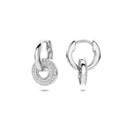 Ohrringe Zirkonia 17 mm Silber rhodiniert