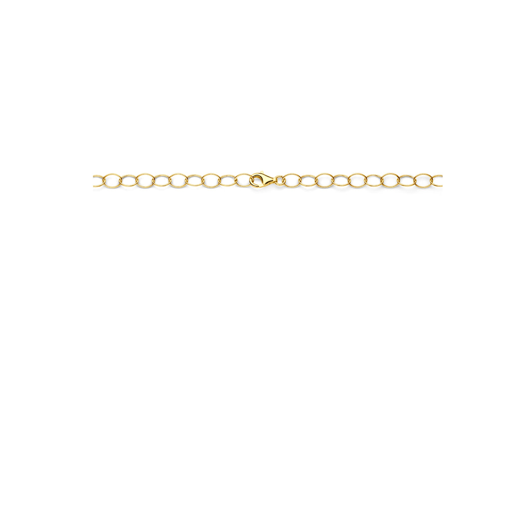collier 11 mm 45 cm 3 micron zilver verguld (geel)