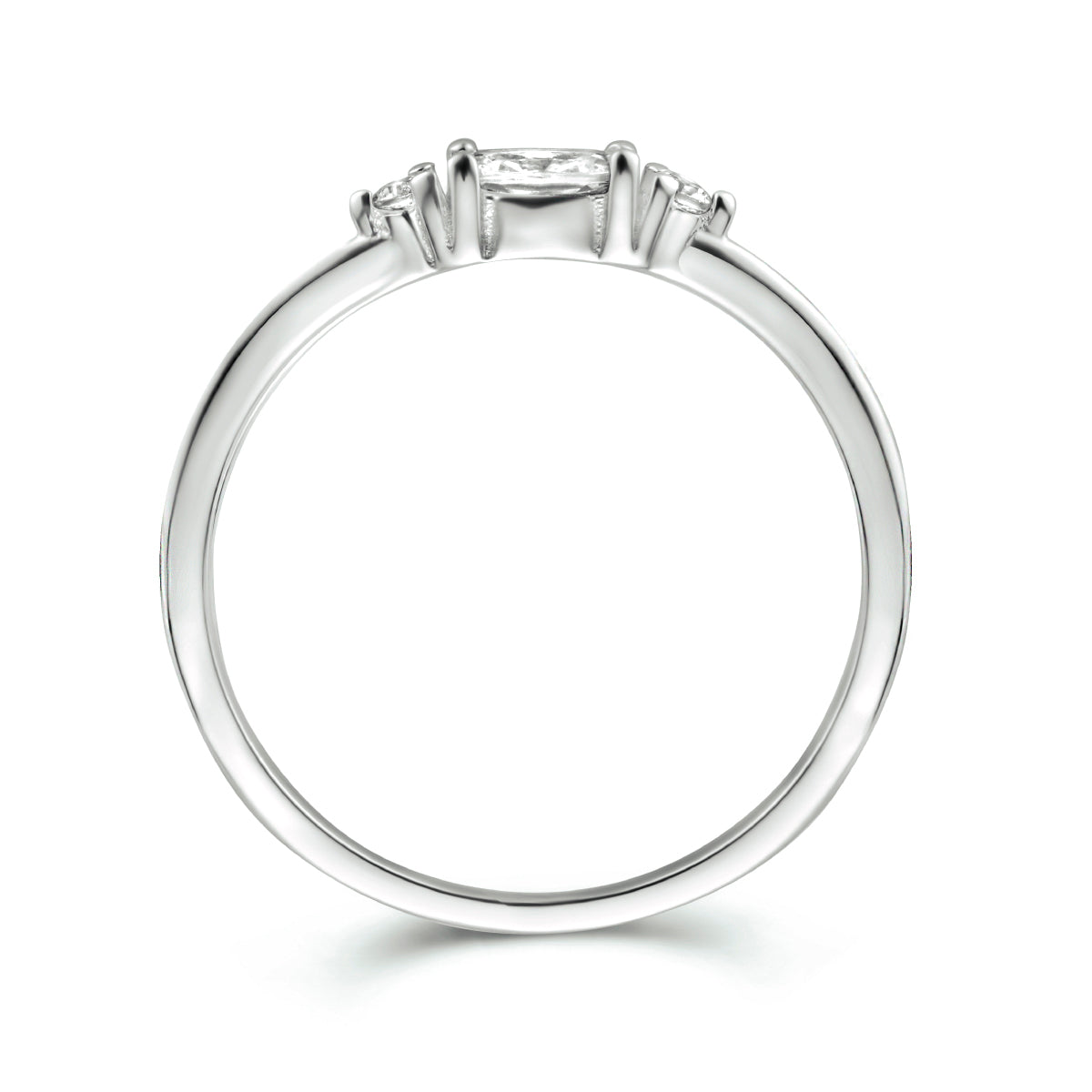 Ring Trilogie Zirkonia Silber rhodiniert
