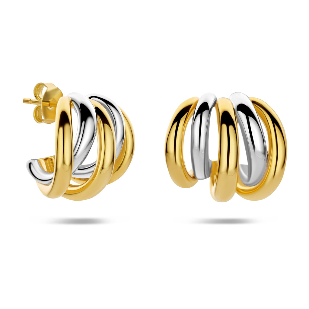 stekeroorringen 16,5 mm 1 micron zilver verguld (geel/rhodium)