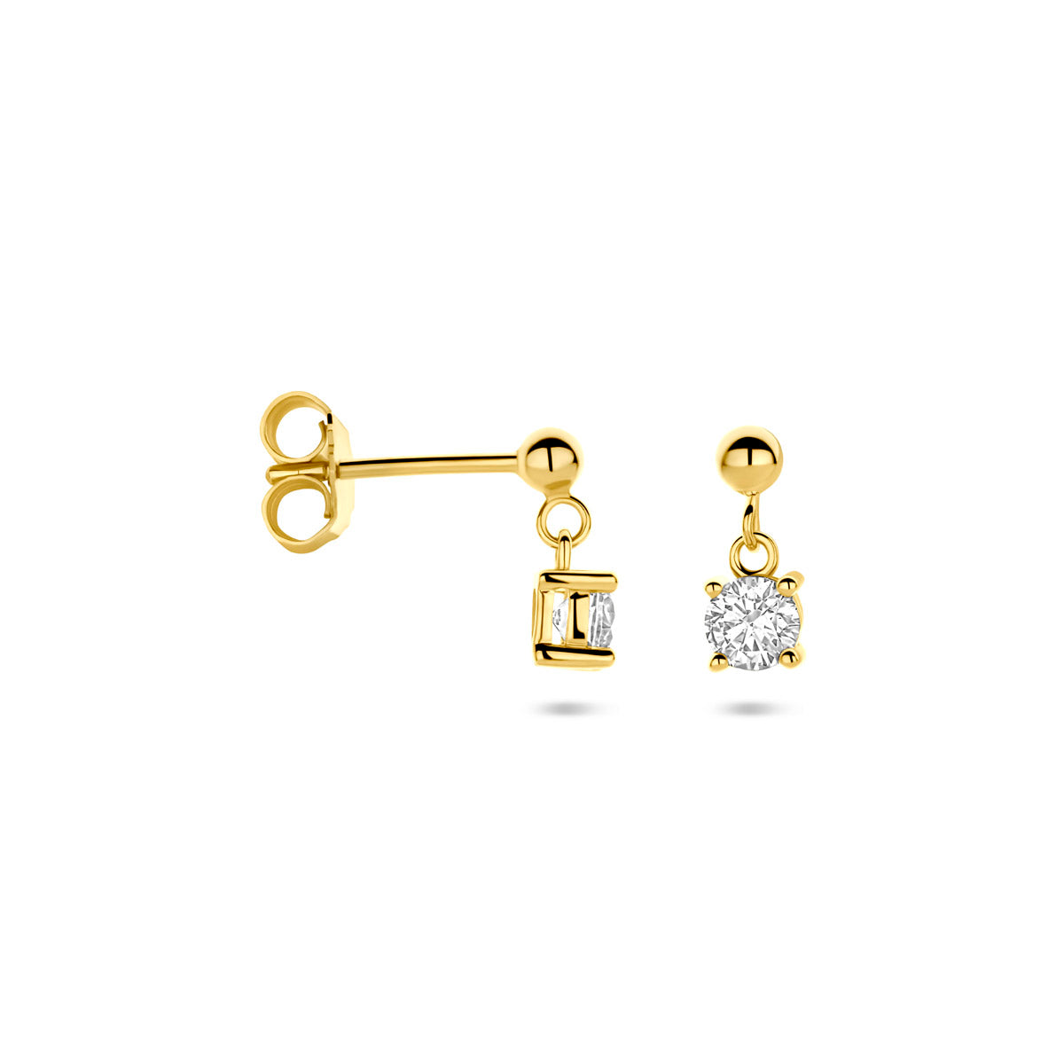 Ohrhänger Zirkonia 11 mm 1 Mikron Silber vergoldet (gelb)