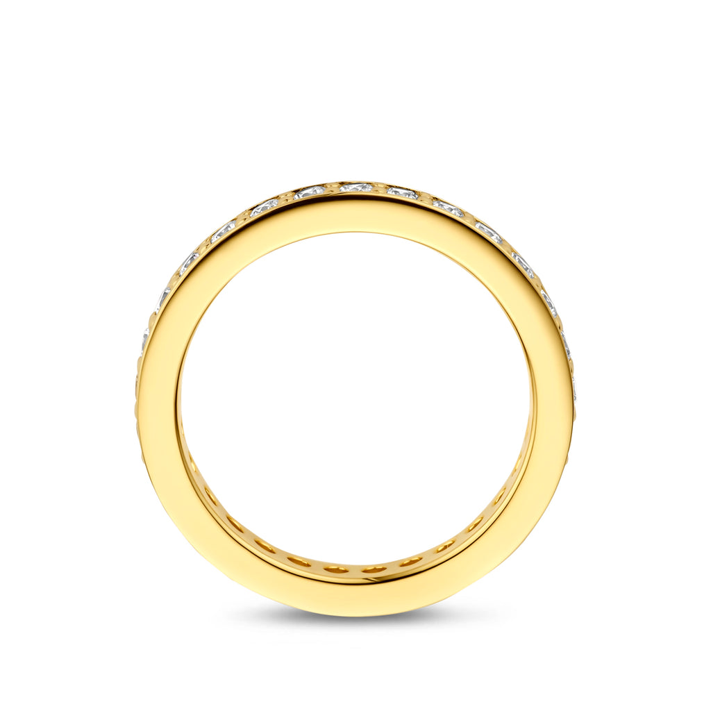 Ring Zirkonia 3 Mikron silbervergoldet (gelb)