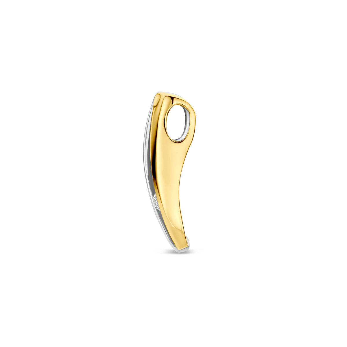 Anhänger Lab Grown Diamant 0,04ct f vs 18 mm 14K Bicolor Gold Gelb/Weiß