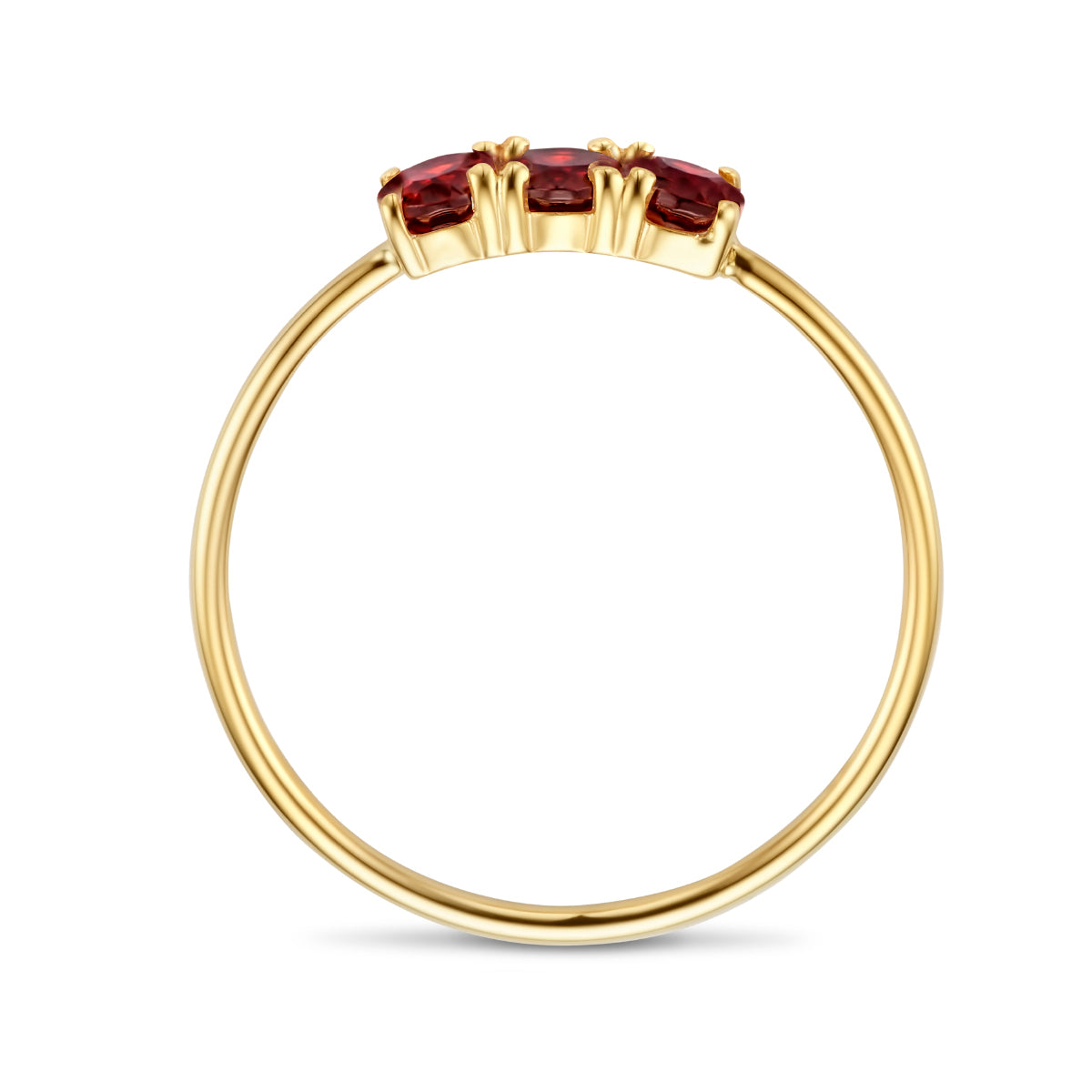 Ring-Trilogie Granat 14K Gelbgold